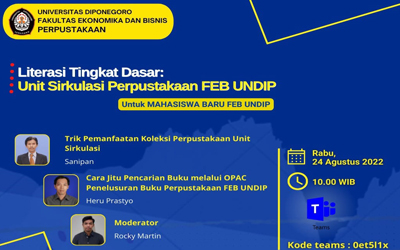 Literasi Tingkat Dasar Unit Sirkulasi FEB UNDIP Bagi Mahasiswa Baru FEB Undip